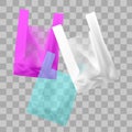 Vector drawing of colored plastic bags.